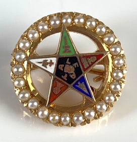 14K Gold Freemasons Order of the Eastern Star Pin