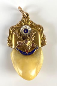 10K Gold Elk Lodge BPOE Elk Tooth Pendant