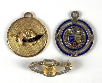 Group of 3 Masonic Pendants and Pins