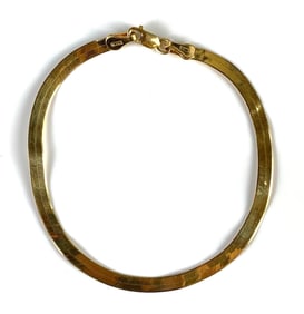 14K Gold Herringbone Chain Bracelet