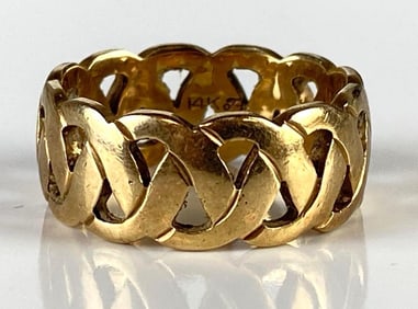 14K Gold Wide Woven Ring