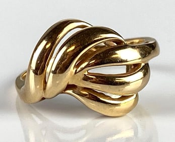 14K Gold Dome Knot Ring