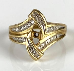 10K Gold Knotted Diamond Ring
