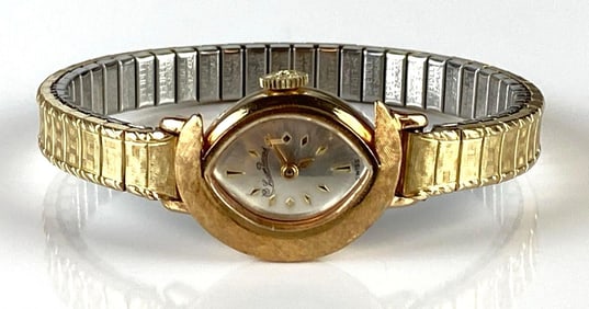 14K Gold Lucien Piccard Swiss Womans Wristwatch