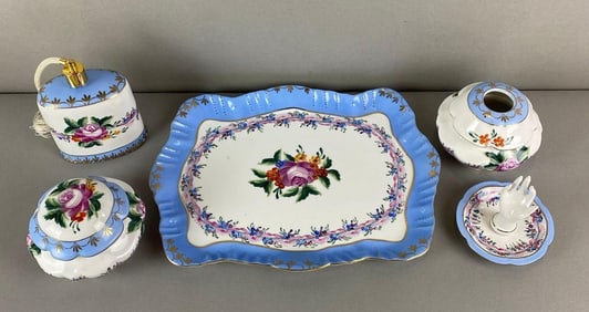 Vintage Limoges China Dresser Set with Floral Motif