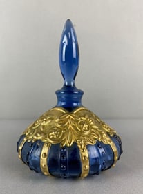 Cobalt Blue Filigree Perfume Bottle