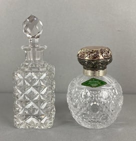 Group of 2 Cut Crystal Perfume Bottles with Stoppers