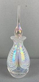 Iridescent Pulled Feather Perfume Bottle with Stopper