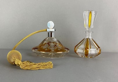 Group of 2 Yellow Perfume Bottles