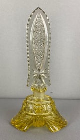Czech Cut Yellow Perfume Bottle with Stopper