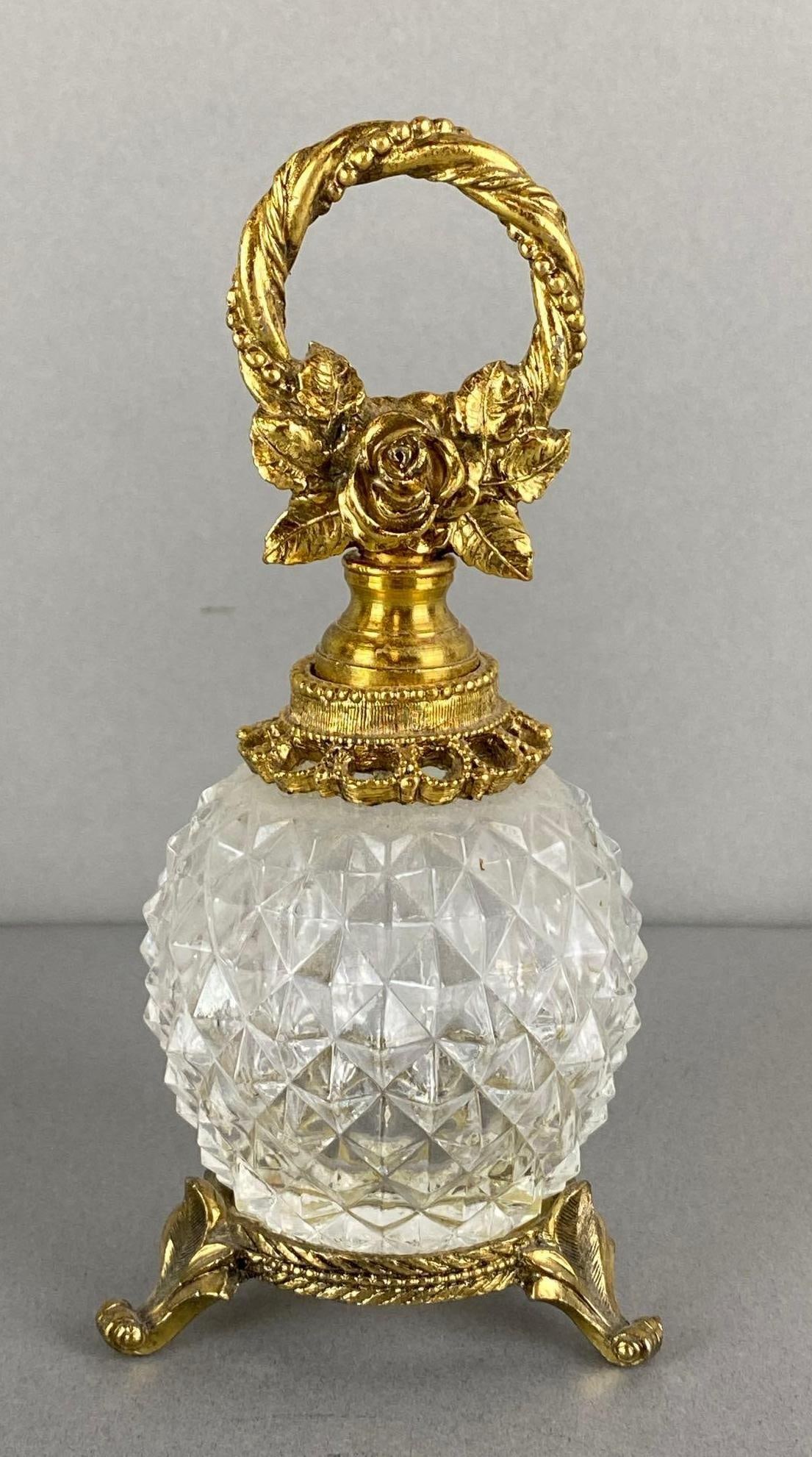 Matson Ormolu Crystal Perfume Bottle with Dabber (1 of 3)