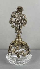 Matson Rose Floral Ormolu Perfume Bottle with Dabber