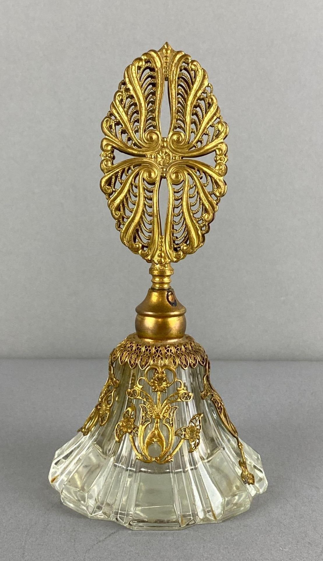 Ormolu Filligree Perfume Bottle with Dabber (1 of 4)