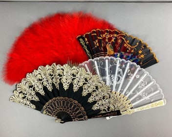 Group of 4 Hand Fans