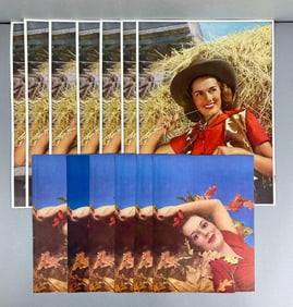 Group of 13 NOS Pinup Girl Lithograph Prints