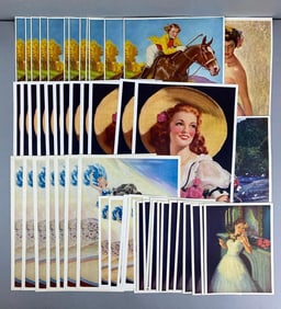Group of 50+ Vintage NOS Pinup Lithograph Prints and More