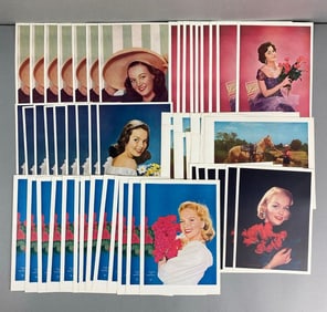 Group of 45 Vintage NOS Women Lithograph Prints