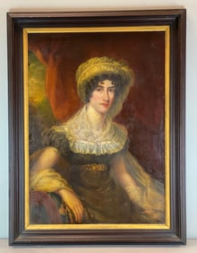 Antique Sir George Hayter Signed Oil On Canvas Portrait