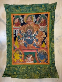 Vintage Tibetan Hand Painted Vajrakilaya Thangka