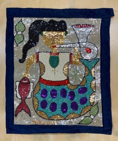 Macon Scylla Haitian Beaded Siren Vodou Flag