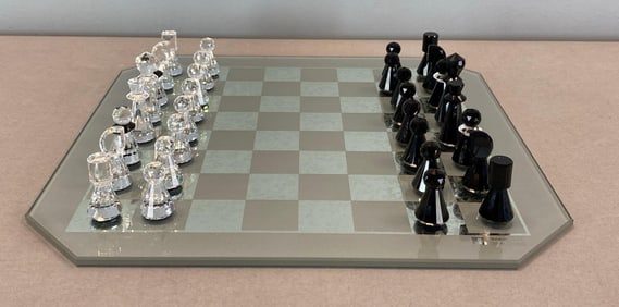 Swarvaski Silver Crystal Chess Set