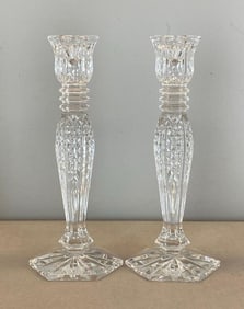 Pair of Waterford Crystal Glass Candlesticks