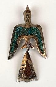 Native American Silver Thunderbird Pendant