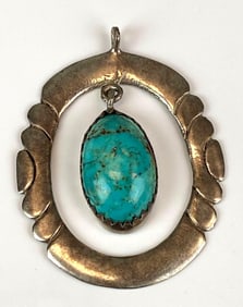 Turquoise and Silver Pendant