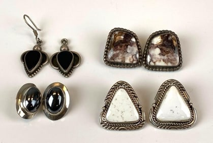 Group of Sterling Silver Earrings
