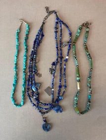 Group of 3 Turqiouse Chunk Necklaces
