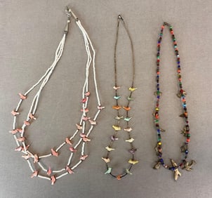 Group of 3 Bird Charm Necklaces