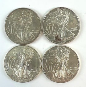Group of 4 2013 Silver American Eagles