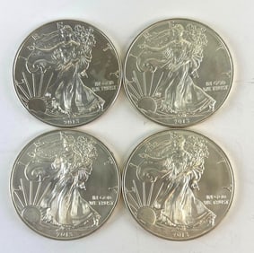 Group of 4 2013 Silver American Eagles