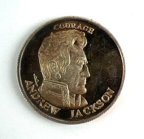 1985 Andrew Jackson 240 Grains .999 Silver Round