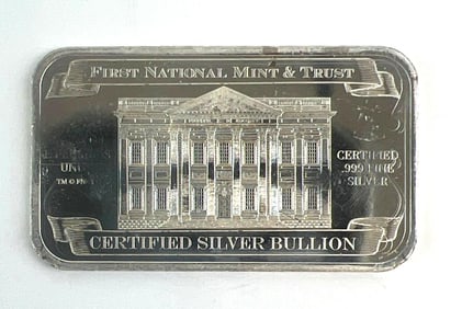 First National Mint and Trust 1/2 oz .999 Fine Silver Bar
