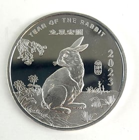 2023 Chinese Zodiac Year of the Rabbit 2 oz .999 Fine Silver Round