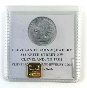 Melter Assayer 1 gram 999.9 Fine Gold Piece
