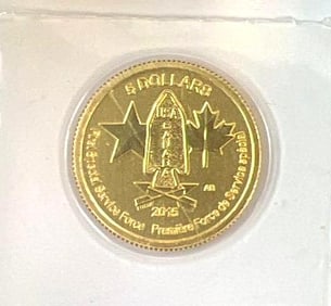2015 First Special Service Forces $5 1/10 oz Pur 9999 Gold Piece