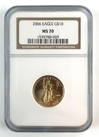 NGC Graded 2006 $10 American Gold Eagle MS70