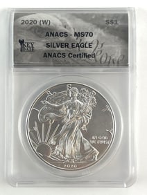 ANACS Graded 2020-W US $1 American Silver Eagle MS70