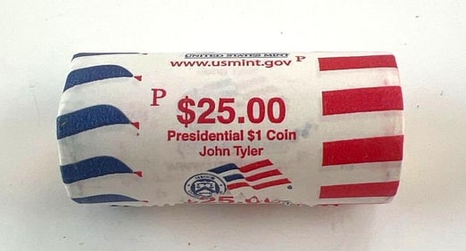 $25 Roll of US Presidential $1 John Tyler Coons