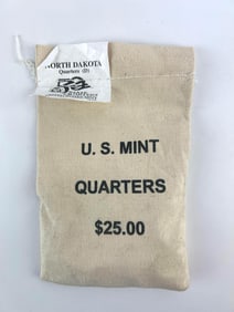 US Mint $25 Canvas Bag of North Dakota Quarters
