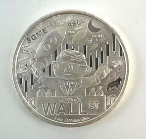 GameStonk Wall Street 1 oz .999 Fine Silver Round