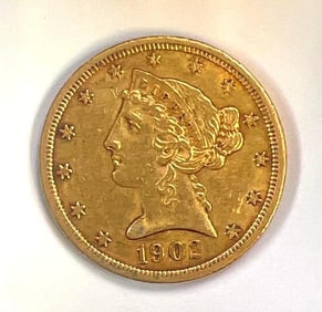 1902-S US $5 Liberty Head Gold Coin
