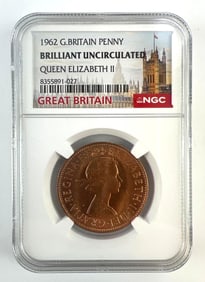 NGC Graded 1962 Great Britain Penny BU