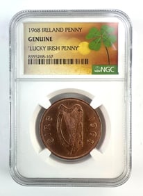 NGC Graded 1968 Ireland Penny Genuine