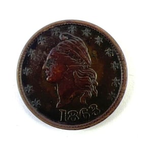 1863 Civil War Patriotic Our Country Liberty Head Token
