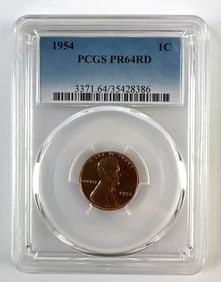 PCGS Graded 1954 US Wheat Penny PR64RD