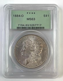 PCGS Graded 1884-O US Morgan Silver Dollar MS63