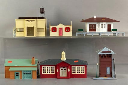 Group of Assembled Model Train Building